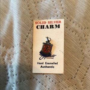 Solid Silver Scotland, travel, shield, Hand Enamelled Charm